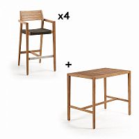 комплект мебели: стол и 4 стула pack 614 cybille от la forma (ex julia grup) в Якутске