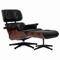 кресло eames style lounge chair & ottoman черное в Якутске