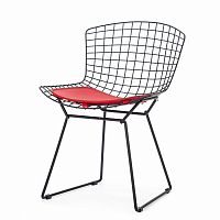 стул bertoia side кожаный standart черный в Якутске