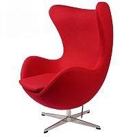 кресло arne jacobsen style egg chair красная шерсть в Якутске