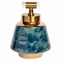 ваза керамическая с крышкой сине-бирюзовая 19*30см в Якутске