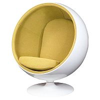 кресло eero ball chair бело-горчичное в Якутске