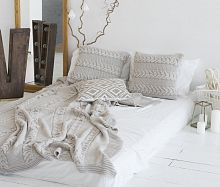 комплект плед с косами (180*220) и 2 наволочки (50*50) лён в Якутске