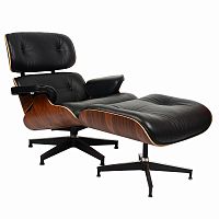 кресло eames style lounge chairчерное с коричневым в Якутске