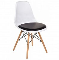 стул деревянный pc-011 белый / черный (eames style) в Якутске