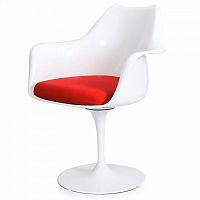 стул eero saarinen style tulip armchair красная подушка в Якутске