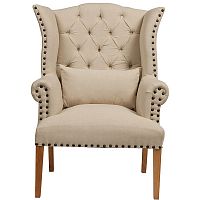 кресло quinn tufted armchair бежевое в Якутске