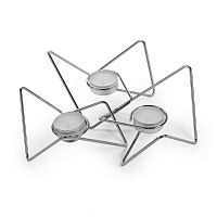 набор подсвечников серебряных металлических для чайных свечей tri-angular loop, 7 см, 3 штуки в Якутске