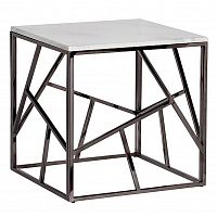 стол журнальный black chrome cube 55*55*56 см хром, белый в Якутске