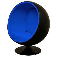 кресло eero ball chair синее с черным в Якутске