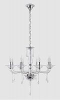 подвесная люстра crystal lux monica sp8 chrome/transparent в Якутске