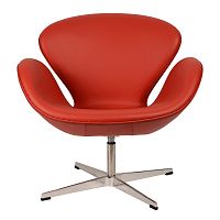 кресло arne jacobsen style swan chair красное в Якутске