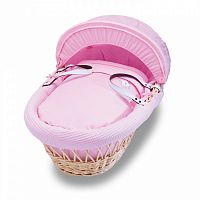 колыбель-переноска gift wicker moses basket натуральная, розовое белье в Якутске