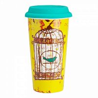 термостакан с силиконовой крышкой bird in cage в Якутске